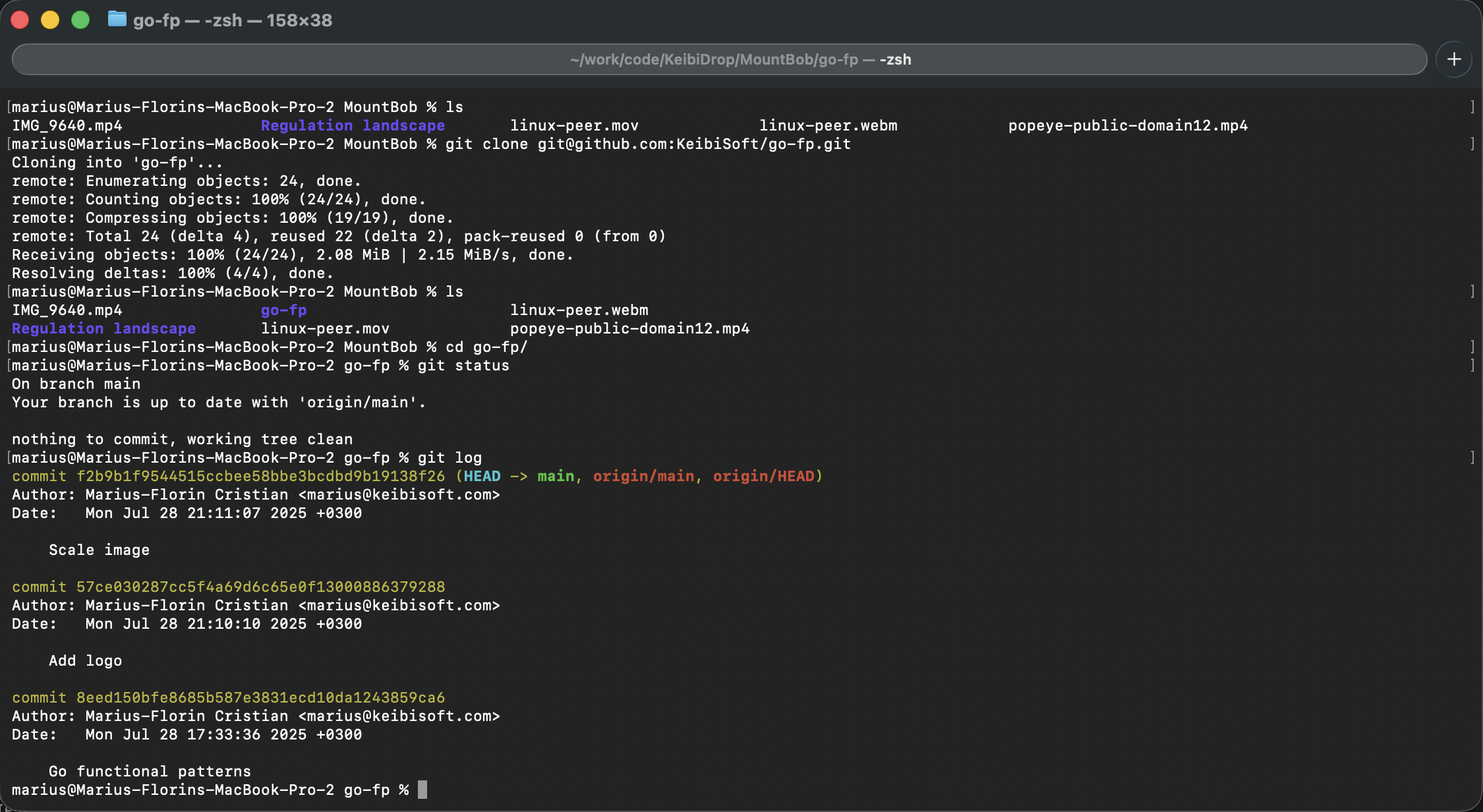 Git clone, log, and status working on the KeibiDrop FUSE mount