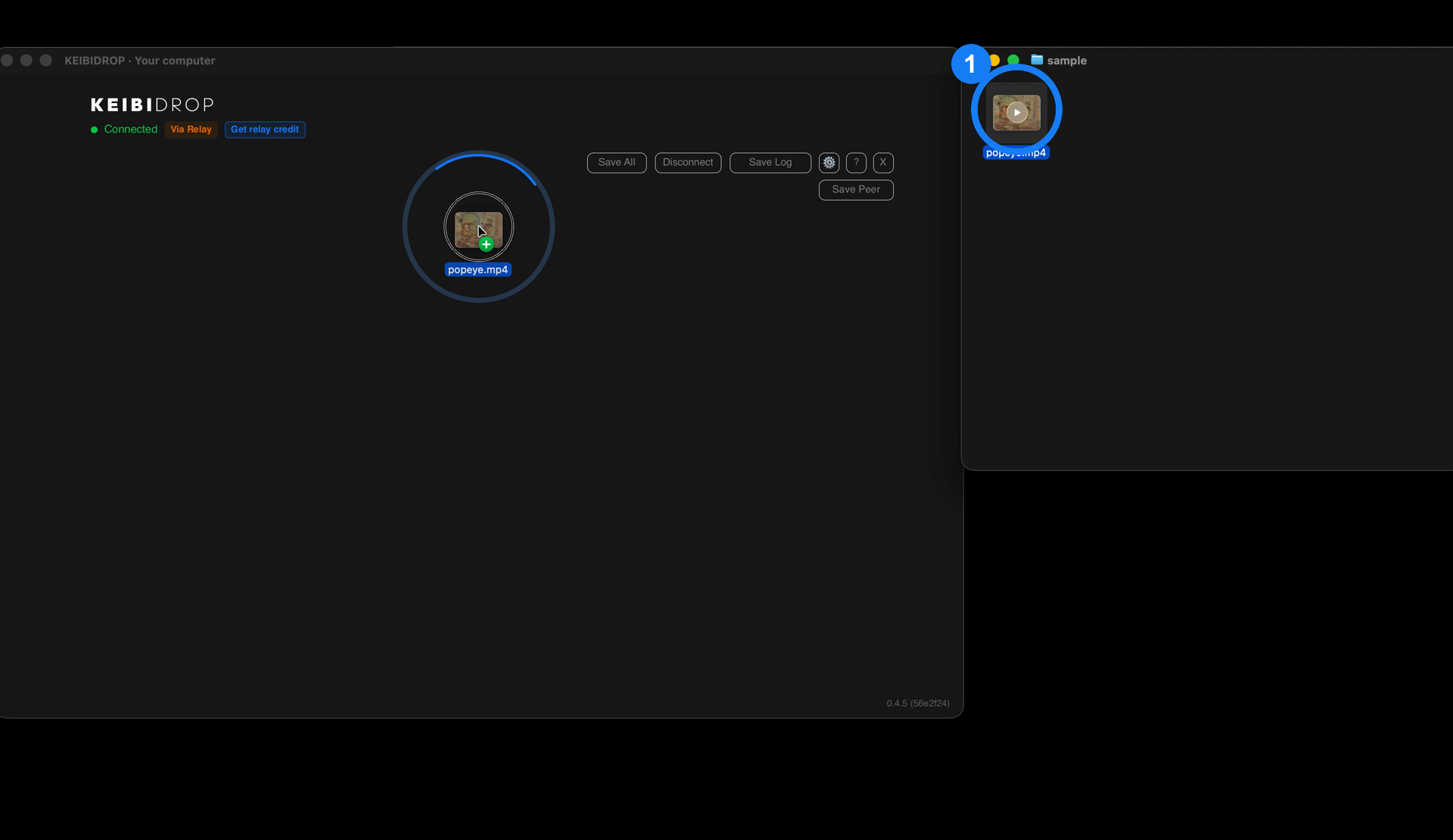 A ring around Add File on the connected screen